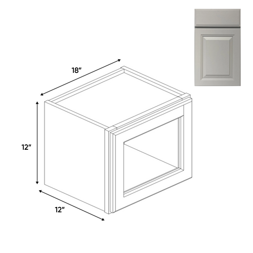 RTA - Avalon Ashen - Single Glass Door Wall Cabinets - 18