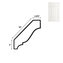 Load image into Gallery viewer, RTA - Atlas Blanco - Crown Moldings - 96&quot;W x 3&quot;H x 3&quot;D