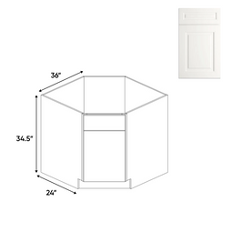 RTA - Atlas Blanco - Diagnonal Corner Sink Base Cabinets - 36