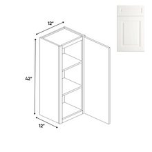 Load image into Gallery viewer, RTA - Atlas Blanco - 42&quot;Height Single Door Wall Cabinets - 12&quot;W x 42&quot;H x 12&quot;D