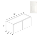 Load image into Gallery viewer, RTA - Atlas Blanco - 12&quot;Height Double Door Wall Cabinets - 30&quot;W x 12&quot;H x 12&quot;D