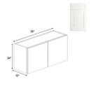 Load image into Gallery viewer, RTA - Atlas Blanco - 24&quot;Height Double Door Wall Cabinets - 33&quot;W x 24&quot;H x 12&quot;D