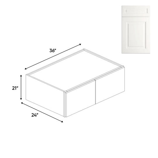 RTA - Atlas Blanco - 24"Deep Double Door Wall Cabinets - 36"W x 21"H x 24"D