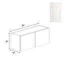 Load image into Gallery viewer, RTA - Atlas Blanco - 21&quot;Height Double Door Wall Cabinets - 36&quot;W x 21&quot;H x 12&quot;D