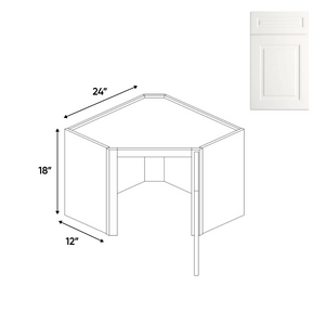 RTA - Atlas Blanco - Diagonal Corner Wall Cabinets - 24"W x 18"H x 12"D - AB-WDC2418G
