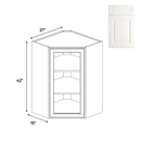 Load image into Gallery viewer, RTA - Atlas Blanco - Diagonal Corner Glass Door Wall Cabinets - 27&quot;W x 42&quot;H x 15&quot;D