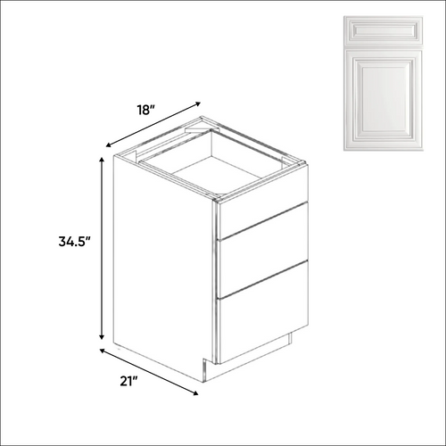 RTA Kitchen - Vanity Drawer Base Cabinets - AO - AO-VDB18