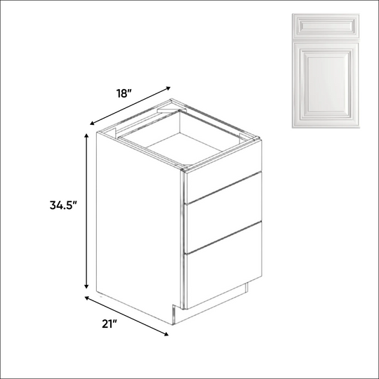 RTA Kitchen - Vanity Drawer Base Cabinets - AO - AO-VDB18