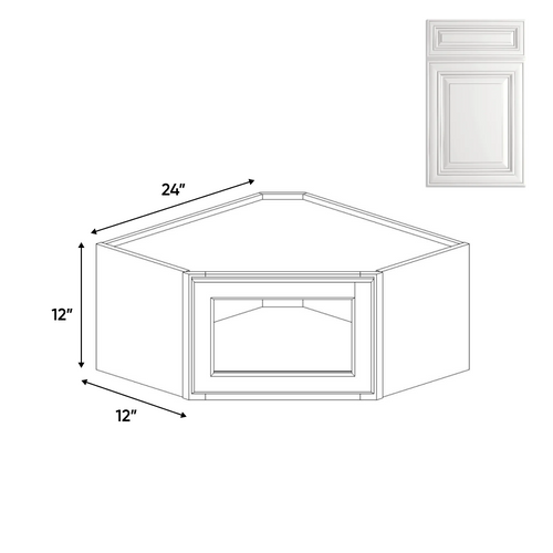 RTA Kitchen - Diagonal Corner Glass Door Wall Cabinets - 12