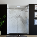 Load image into Gallery viewer, 60&quot; X 76&quot; Armani Grey Alcove Shower Wall Kit - Shower Door / Wall System / Solid Surface Shower Base Tray with Covered Drain