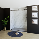 Load image into Gallery viewer, 60&quot; X 76&quot; Armani Grey Alcove Shower Wall Kit - Shower Door / Wall System / Solid Surface Shower Base Tray with Covered Drain
