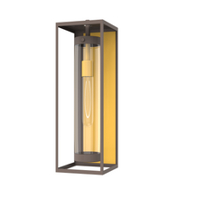 Load image into Gallery viewer, 1-Light, 21-Inch Bronze Outdoor Rectangular Wall Light, E26 Socket 1X60W, Clear Glass, 21&quot; H x 7&quot; W, Extends 6&quot; from the wall