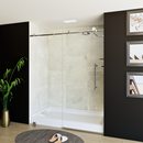 Load image into Gallery viewer, 60&quot; x 76&quot; Frameless Shower Door - Acrylic Shower Pan with Drain - Shower Kit with 5pc Shower Wall System