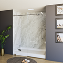 Load image into Gallery viewer, 60&quot; x 76&quot; Frameless Shower Door - Acrylic Shower Pan with Drain - Shower Kit with 5pc Shower Wall System