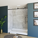 Load image into Gallery viewer, 60&quot; x 76&quot; Frameless Shower Door - Acrylic Shower Pan with Drain - Shower Kit with 5pc Shower Wall System