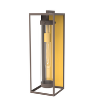 Load image into Gallery viewer, 1-Light, 21-Inch Bronze Outdoor Rectangular Wall Light, E26 Socket 1X60W, Clear Glass, 21&quot; H x 7&quot; W, Extends 6&quot; from the wall