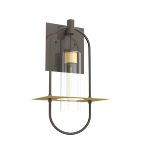Smyth Indoor Wall Sconce, E26 Socket 1X60W, Clear Glass, Bronze,  22 1/4" H x 12 1/2" W, Extends 7 1/2" from the wall