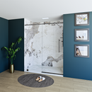 Load image into Gallery viewer, 60&quot; X 76&quot; Armani Grey Alcove Shower Wall Kit - Shower Door / Wall System / Solid Surface Shower Base Tray with Covered Drain