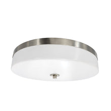Load image into Gallery viewer, 16″Dia x 3.625″H LED Ceiling Light with Frosted White Acrylic Shade – Brushed Nickel Finish