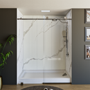 Load image into Gallery viewer, 60&quot; x 76&quot; Frameless Shower Door - Acrylic Shower Pan with Drain - Shower Kit with 5pc Shower Wall System