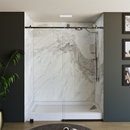 Load image into Gallery viewer, 60&quot; x 76&quot; Frameless Shower Door - Acrylic Shower Pan with Drain - Shower Kit with 5pc Shower Wall System