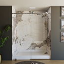 Load image into Gallery viewer, 60&quot; x 76&quot; Frameless Shower Door - Acrylic Shower Pan with Drain - Shower Kit with 5pc Shower Wall System