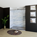Load image into Gallery viewer, 60&quot; X 76&quot; Armani Grey Alcove Shower Wall Kit - Shower Door / Wall System / Solid Surface Shower Base Tray with Covered Drain