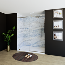 Load image into Gallery viewer, 60&quot; X 76&quot; Armani Grey Alcove Shower Wall Kit - Shower Door / Wall System / Solid Surface Shower Base Tray with Covered Drain