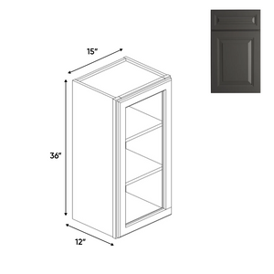 RTA - Single Glass Door Wall Cabinets - 36"H x 15"W x 24"D - BG