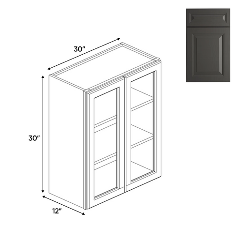RTA - Double Glass Door Wall Cabinets - 30