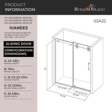 Load image into Gallery viewer, Ivanees Single Sliding Frameless Shower Door 8mm Clear Tempered Glass - Barn Door Style