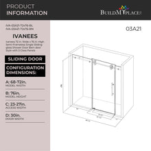 Load image into Gallery viewer, Ivanees 72 In. W X 76 In. H Frameless Single Sliding Glass Shower Door With 3 Glass Panels &amp; 8mm Clear Tempered Glass- Barn Door Style