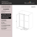 Load image into Gallery viewer, Ivanees Adjustable Semi-Frameless Dual Sliding Glass Bathtub Door with Clear Tempered Glass