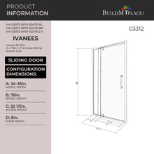 Load image into Gallery viewer, Ivanees 36 In. W X 76 In. H Framed Pivot Glass Shower Door With Soft- Closing Clear Tempered Glass
