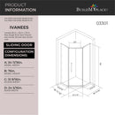 Load image into Gallery viewer, Ivanees 36 In. x 76 In. Neo-Angle Pivot Semi-Frameless Corner Shower Enclosure in Stainless Steel with 8mm Clear Tempered Glass