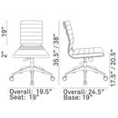 Load image into Gallery viewer, Jive Ribbed Armless Mid Back Swivel Conference Computer Chair In Mulitcolor