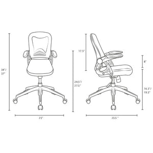 Advance Reception Computer Desk Office Chair - With Flipup Arms