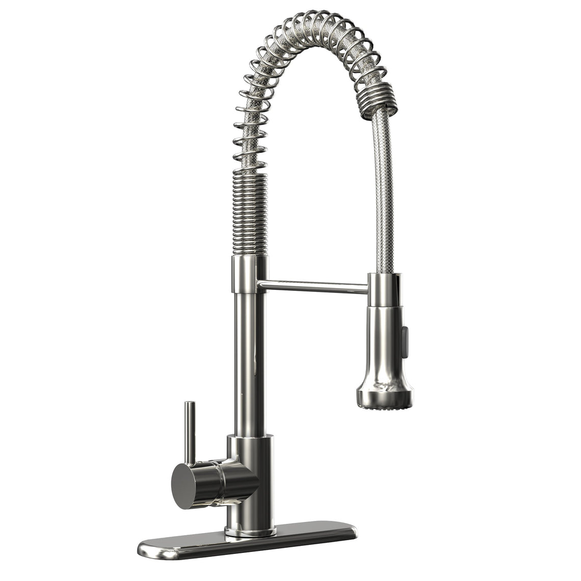 Single Handle Pull-down Sprayer Kitchen Faucet With Dual Mode Switch in Stainless Steel