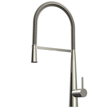 Load image into Gallery viewer, Brass Single Handle Pull Down Kitchen Faucet With Zinc Handle, Plate in Stainless