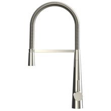 Load image into Gallery viewer, Brass Single Handle Pull Down Kitchen Faucet With Zinc Handle, Plate in Stainless