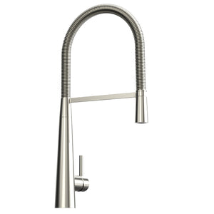 Brass Single Handle Pull Down Kitchen Faucet With Zinc Handle, Plate in Stainless