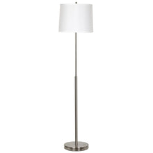 Load image into Gallery viewer, 15" Dia x 59"H Modern Floor Lamp with White Linen Shade – Brushed Nickel Finish - 2 Pack