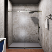 Load image into Gallery viewer, Ivanees Single Sliding Frameless Shower Door 8mm Clear Tempered Glass - Barn Door Style
