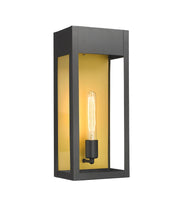 Load image into Gallery viewer, 1-Light, Outdoor Wall Sconce Light, Outdoor Lantern, E26 Socket 1X60W, Clear Glass Panels, Matte Black, 18&quot; H x 7 1/2&quot; W, Extends 5 1/2&quot; from the wall