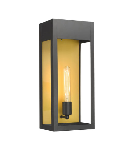 1-Light, Outdoor Wall Sconce Light, Outdoor Lantern, E26 Socket 1X60W, Clear Glass Panels, Matte Black, 18