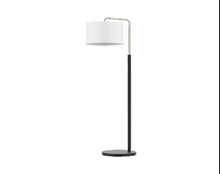 Load image into Gallery viewer, 15″W x 60″H Floor Lamp with White Linen Shade – Black or Brushed Nickel Finish - 2 Pack