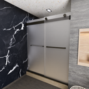 Load image into Gallery viewer, Ivanees Adjustable Semi-Frameless Dual Sliding Glass Shower Door with Frosted Tempered Glass