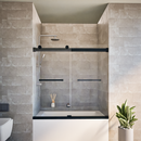 Load image into Gallery viewer, Ivanees Adjustable Semi-Frameless Dual Sliding Glass Bathtub Door with Clear Tempered Glass