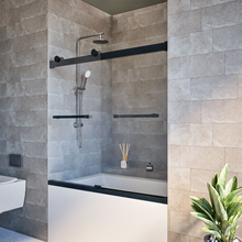 Load image into Gallery viewer, Ivanees Adjustable Semi-Frameless Dual Sliding Glass Bathtub Door with Clear Tempered Glass