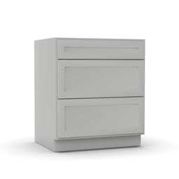 RTA - Liberty Shaker Ashen - Three Drawer Base Cabinets - 30
